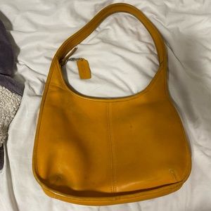 LG MUSTARD VINTAGE COACH 1998 ERGO ZIP TOP BAG
